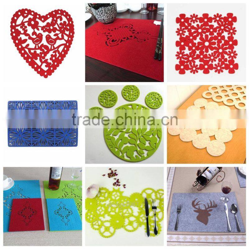 Suqare , round felt backed placemat