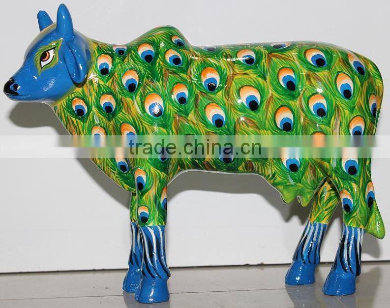 Beautiful painting on resin designer cow