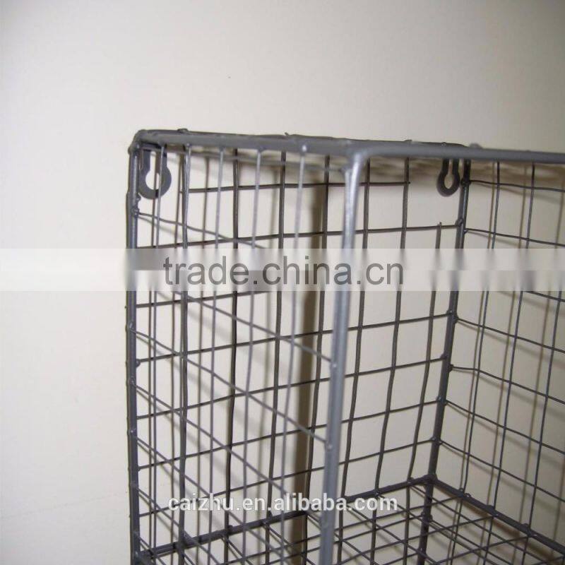 Industrial Retro Style Metal Wire Locker Room Wall Shelf Storage Unit Rack Cage