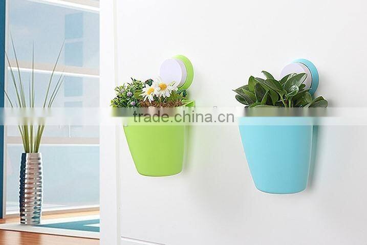 Vacuum suction cup bathroom and kitchen plastic shelf/holder/storage bucket
