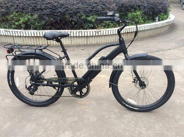26 inch beach cruiser electric bike with hidden battery adult chopper bicycle beach cruiser bike