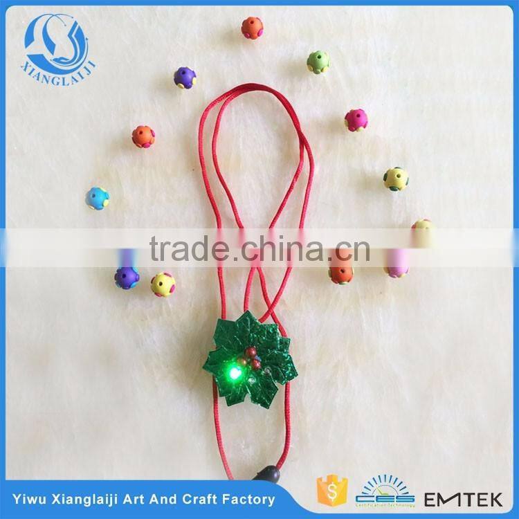 Blinking plastic Christmas flash led light necklace for kids