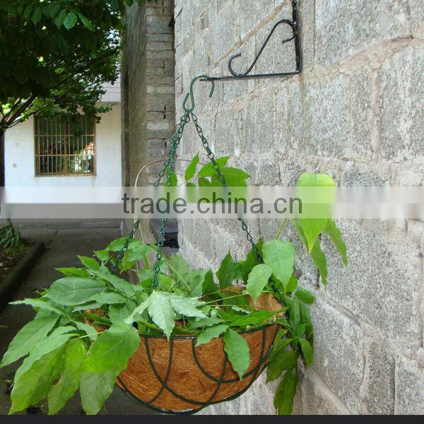 hanging coconut fiber flower basket with wall hook