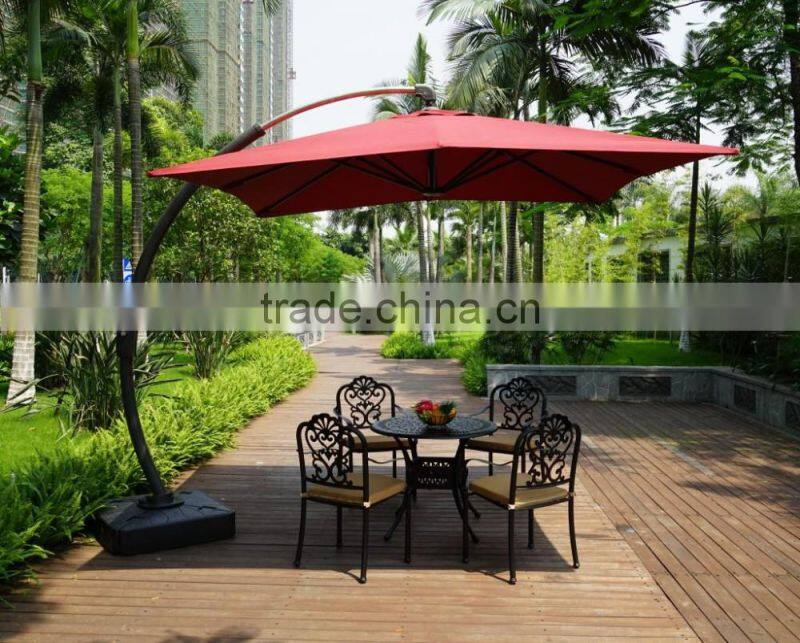 High End 300g Polyster Fabric 3.5M Big Rome Umbrella with Base