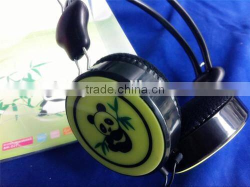 Lovely panda photo stereo headphone