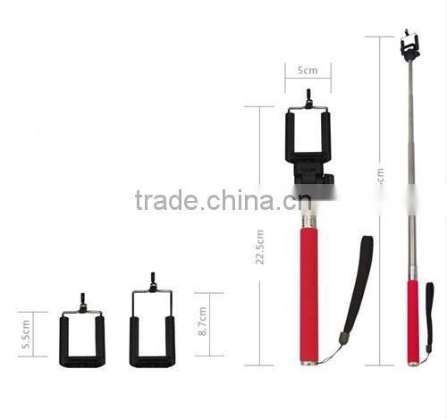 2014 new extendable mobile phone selfie stick with blue tooth remote shutter
