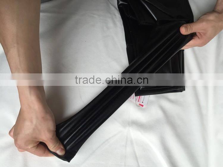 Autumn Womens PU Leather Pants High Elastic Waist Leggings Not Crack Slim Leather Leggings Fleece Trousers Women Plus Size