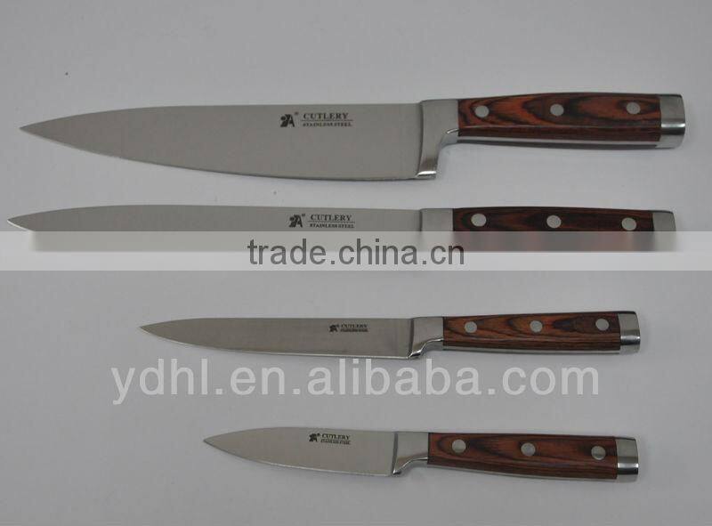 forged wood handle kitchen knife set