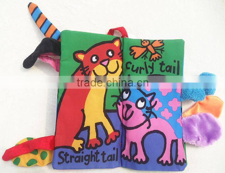 Soft Safety Kitty Tails Cloth Book Infant Educational Early Unfolding Developmental Baby Toy