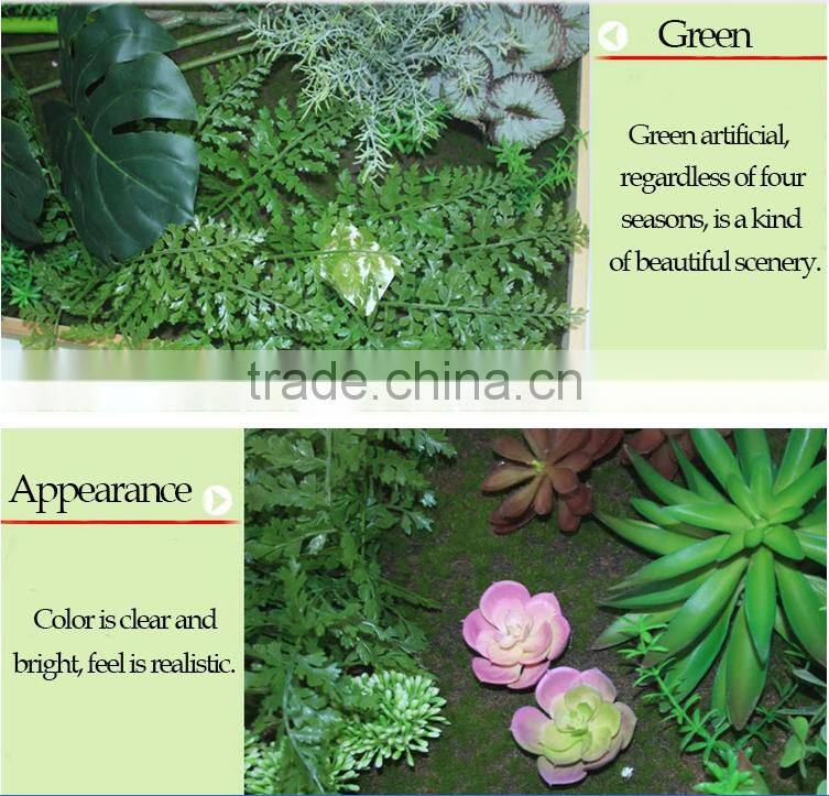 Green artificial garden plant wall