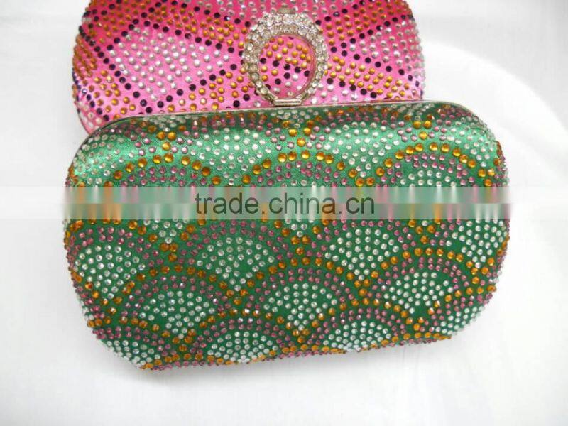 Dense drilling rhinestone evening clutch bag