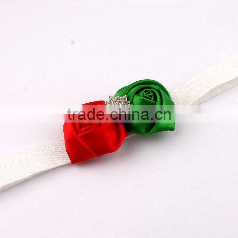 rolled handmade rose flower headband satin flower hair band