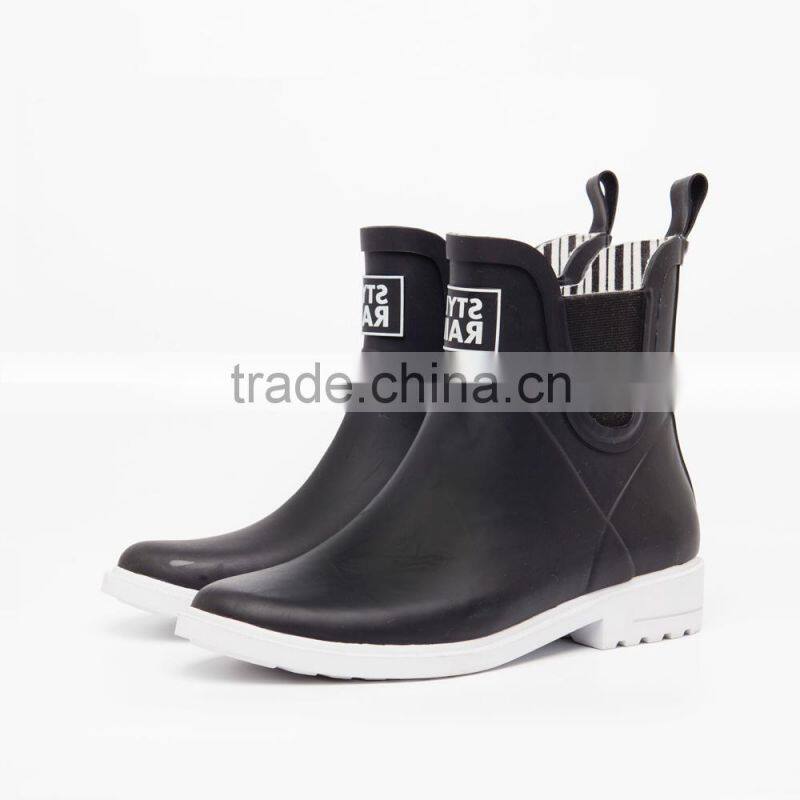 grey upper black outsole with customized logo martin chelsea martin shoes fashion ankle rain shoes water shoes rubber welly
