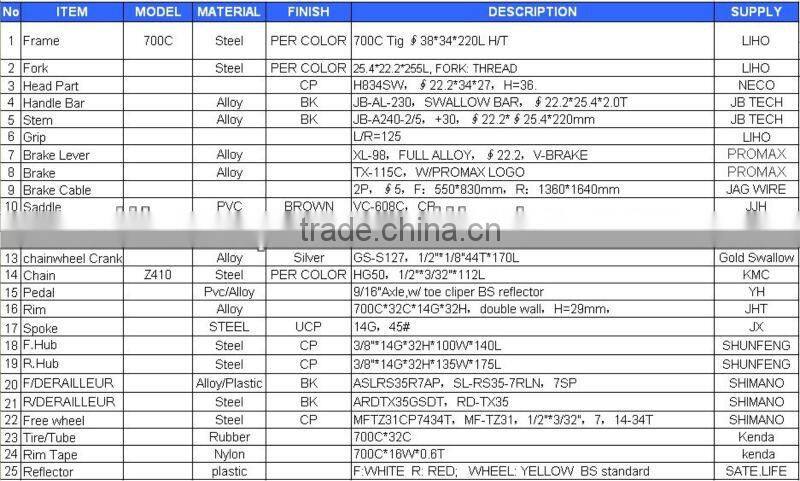 26 Dutch City bike with shimano 7 speed