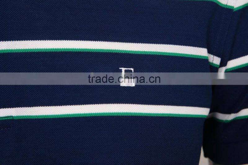 Men 100%cotton vertical striped men's polo shirt