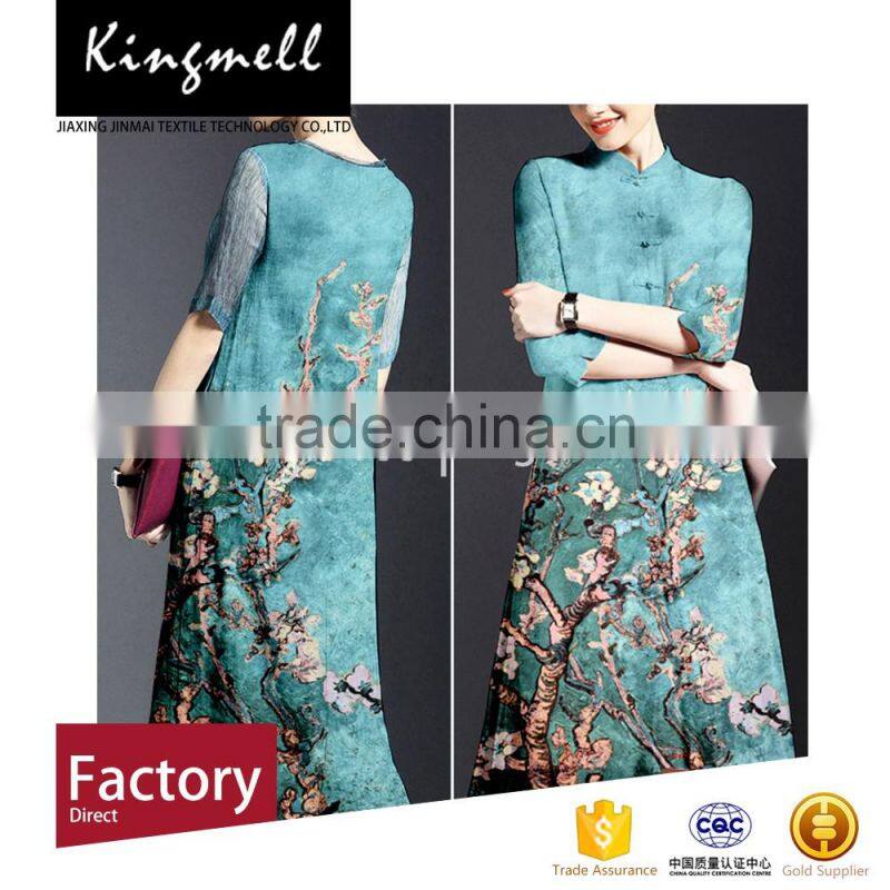 Pure Silk Fabric Digtital Printing Soft And Thin Crepe Silk Fabric