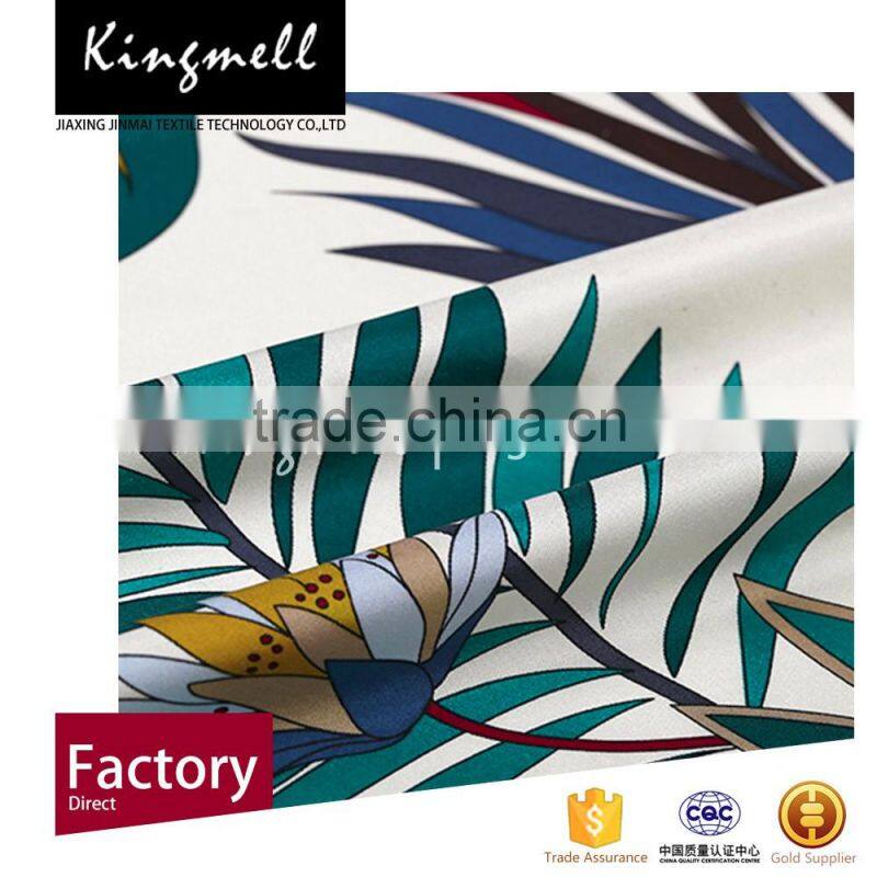 2016 Hot summer digital printed twill silk fabric for garment and scarf