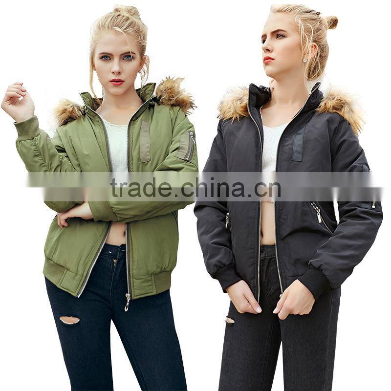 Women's High Quality Winter Coat Padded Bomber Jacket Wholesale