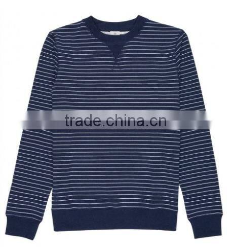 Women's yarn dye stripe loopback sweat top