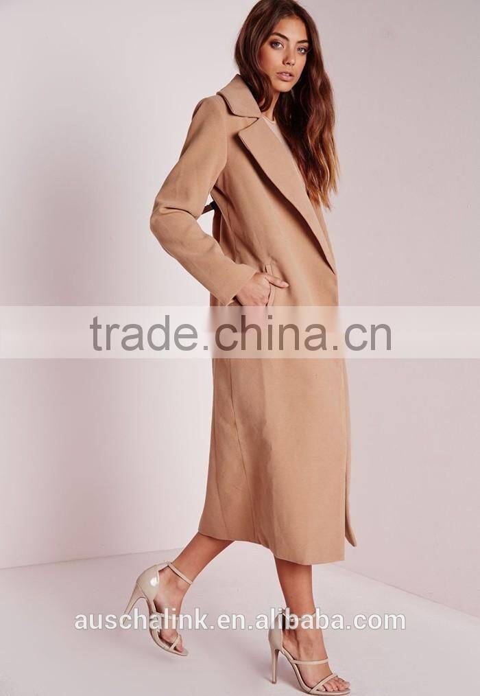 OEM service best selling lady oversized camel winter coat