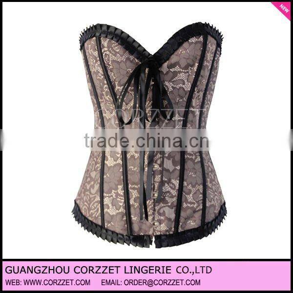 Wholesale new design fashion corset tops to wear out with Vara Bow Front