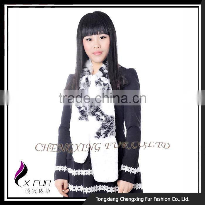CX-S-164E China Suppliers Wholesale In Stock Rex Rabbit Fur Sexy Lady Fur Scarf
