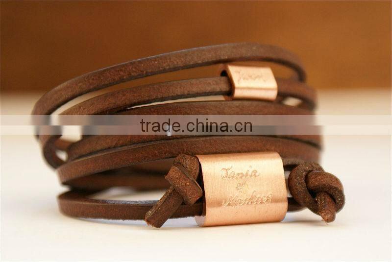 Personalized engraved leather bracelet, wrapped leather bracelet, name/logo stamped multi strand bracelet,buddha charm bracelet