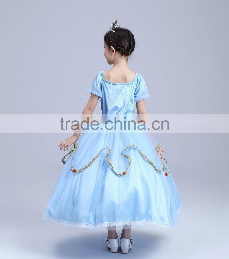 2016 wholesale princess kids flower girl dress for girl party wear western dress
