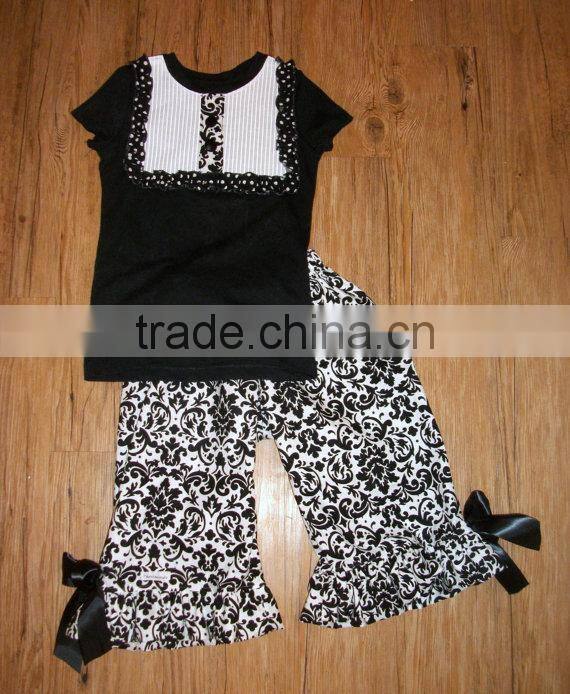 2014 summer girl clothes polka dots kids outfit