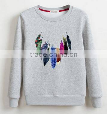 China oem cheaper customized TC65/35fleece 300grm printed crewneck sweatshirt with good quality