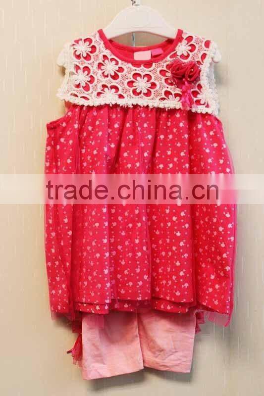 Wholesale Latest Style Baby Girls Dress Set Print Baby 2 Pcs Set Clothing Girl Set