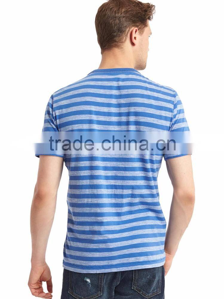 2016 Wholesale dri fit extended knited men's striped tee t shirt