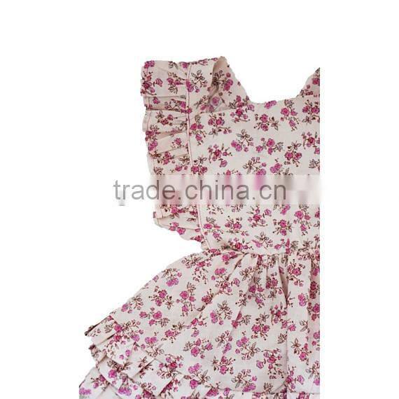 Adjustable Straps Floral Pinafore Baby Dress Girls Soft Baby Wear Clothes