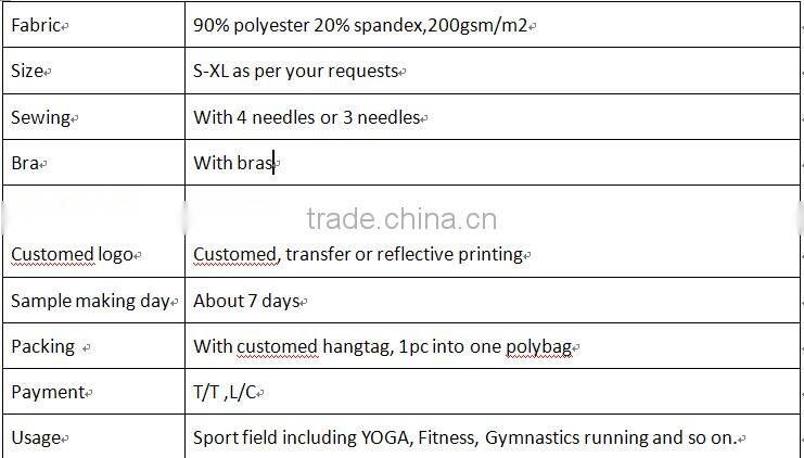 Girl's top tank / Fashional Sport gym bra /Fitness top bra for grils