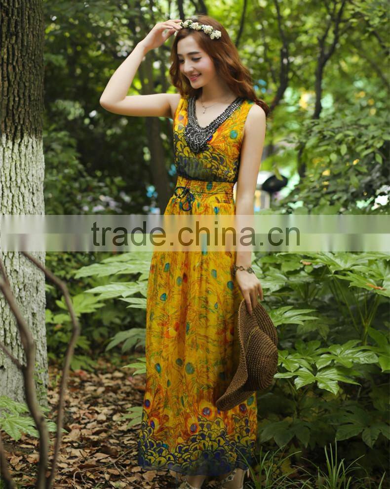 Z&M maxi beach dress ladies sexy transparent dress long maxi dress