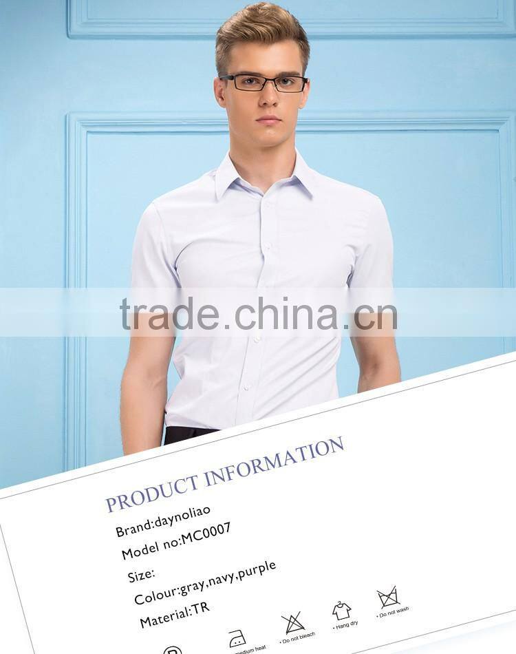 Daynoliao latest design twill cotton white short sleeve cotton men shirt
