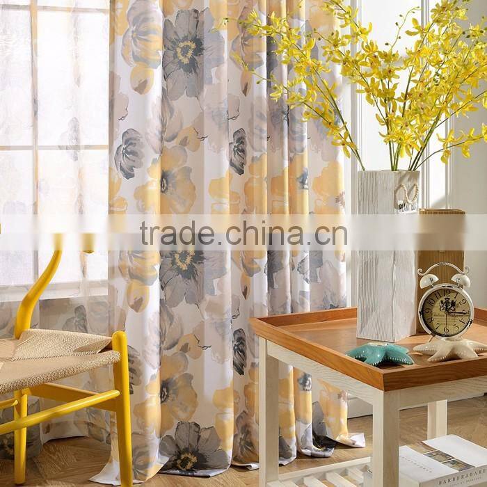 Cheap Floral Printed Oriental Curtains Fabric