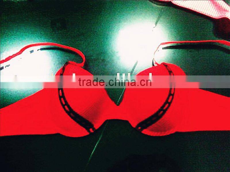 Ladies fashion design sexy red padded bra girls underwear bra new design
