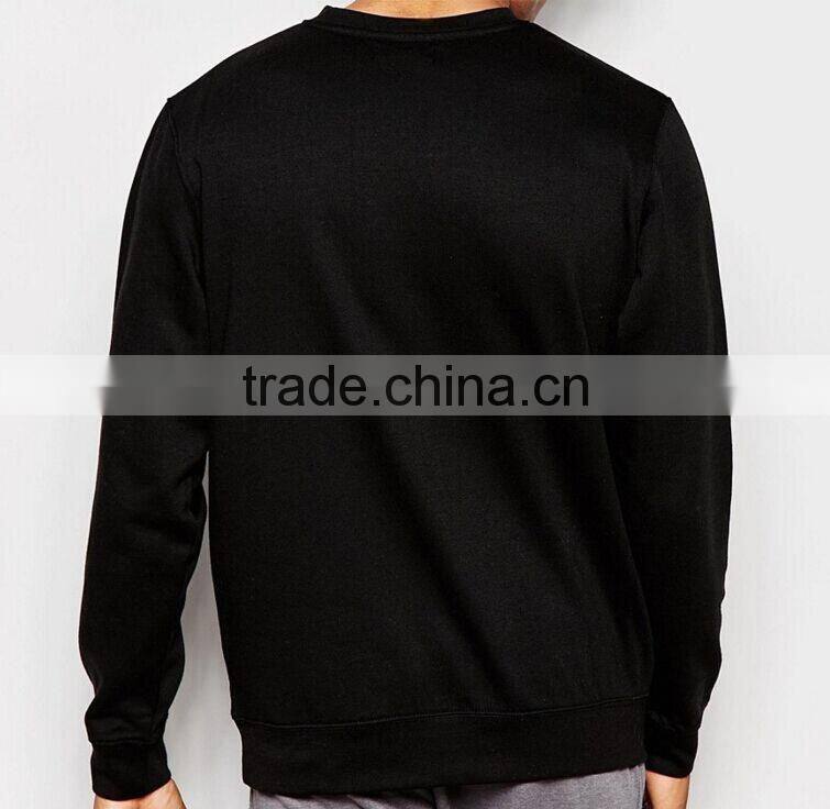 Cheap Men Back solid color long sleeve sweatshirt
