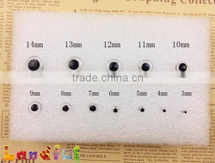 12mm Wool Needle Felted Animal Doll Black Tea Toy Glass Eyes