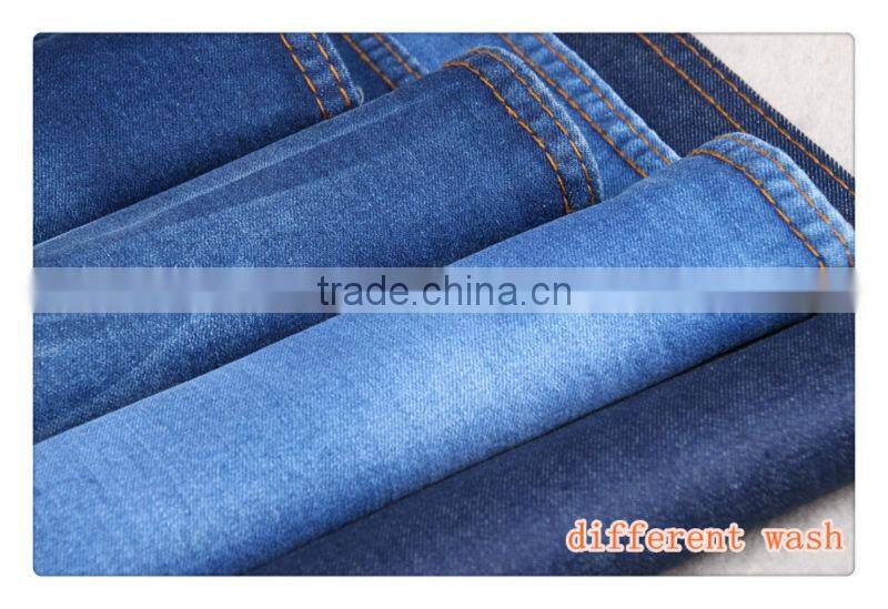 Light blue 98%cotton 2%spandex jeans denim fabric for women jeans