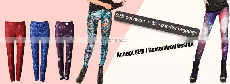Wholesale Custom Tight Sports Flower Pants Ladies Printed Leggings