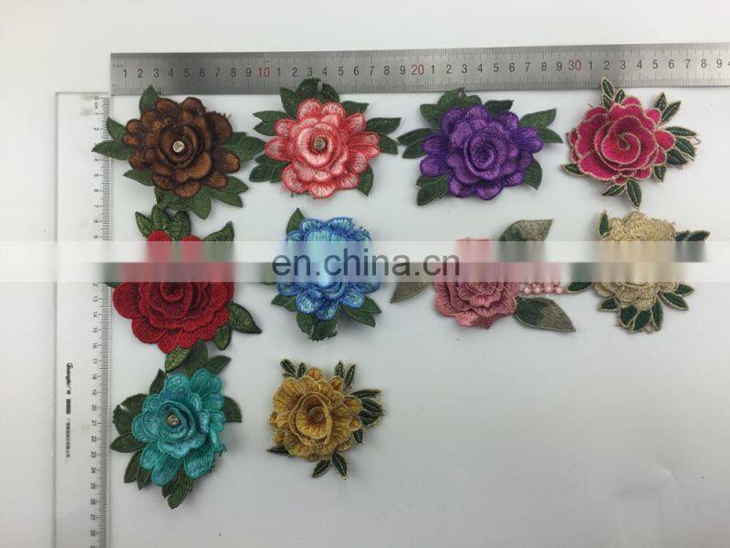 wholesale fashion 3D flower embroidery patch for clothes