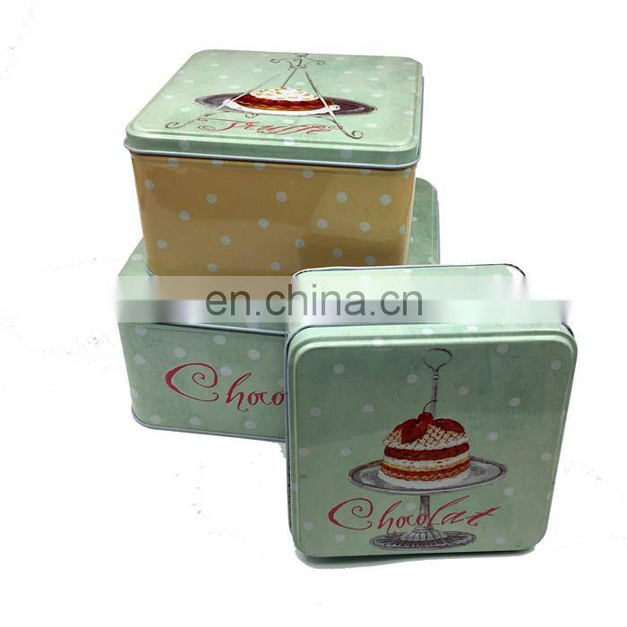 Custom square small gift metal chocolates biscuits cookies cake tin