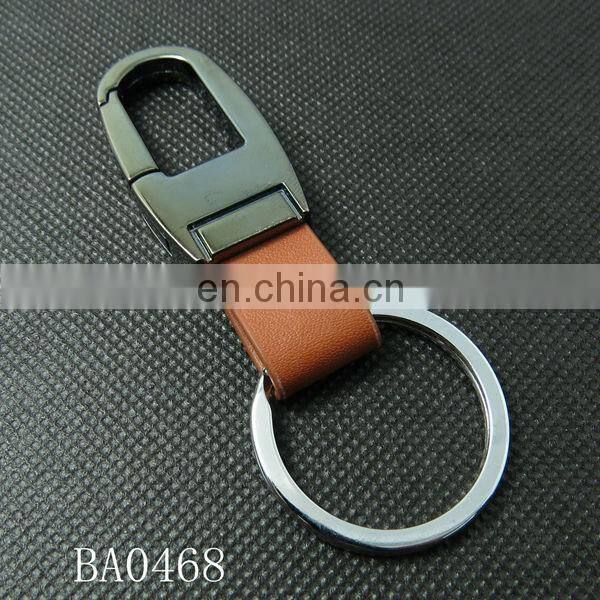 Hot Sale Promotional Real Leather Metal Carabiner Key Chain