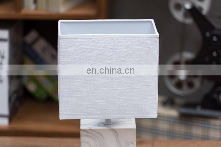 Wholesale cheap price cuboid pillar shape home office decor ceramic marble custom desk lamp with logo