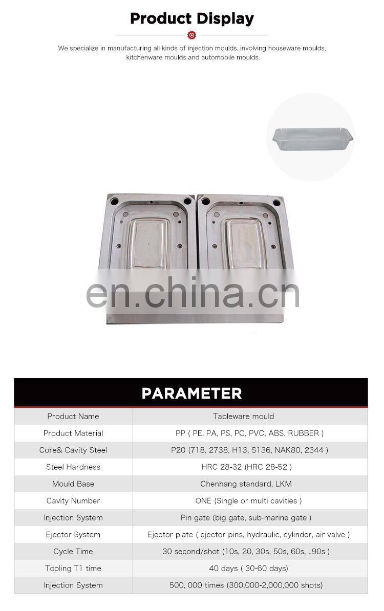 Low cost shiny thin wall plastic injection food box molds for sale