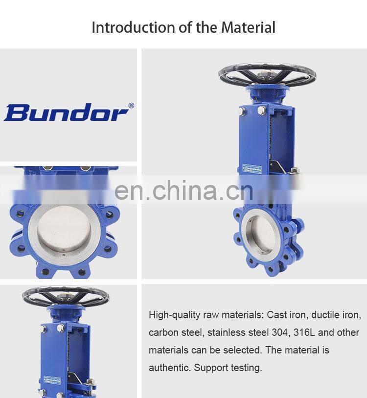 Bundor DN50 PN10 New Bi-directinal Pressure Knife Gate Valve