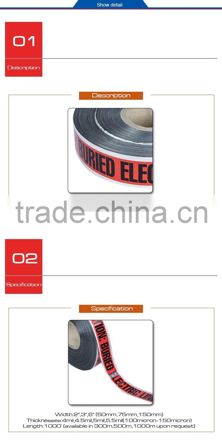 Factory direct supply non adhesive Underground Detectable Warning Tape OP015-1