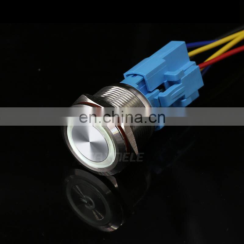 22mm Waterproof Metal Push Button Switch Momentary Latching LED Light Lamp Illumination 3-48V 100V 220V Car Auto Engine PC Start